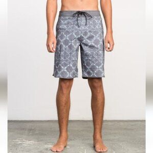 RVCA Sanur Gray Swim Trunks Board Shorts Swim Swimsuit Size 32 Beach